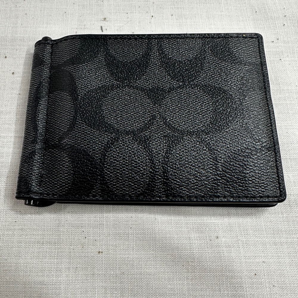 Slim Money Clip Billfold Wallet In Signature Canvas